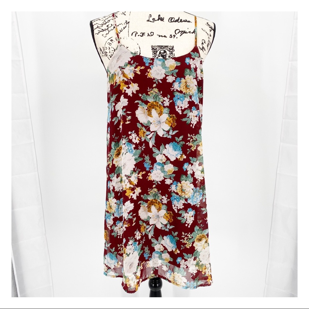 Final Touch Floral Spaghetti Strap Slip Dress Med
